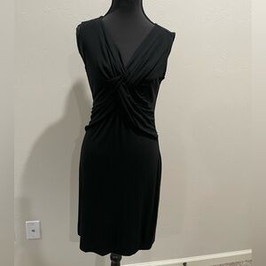 Ann Taylor Petite braided black v neck dress small
